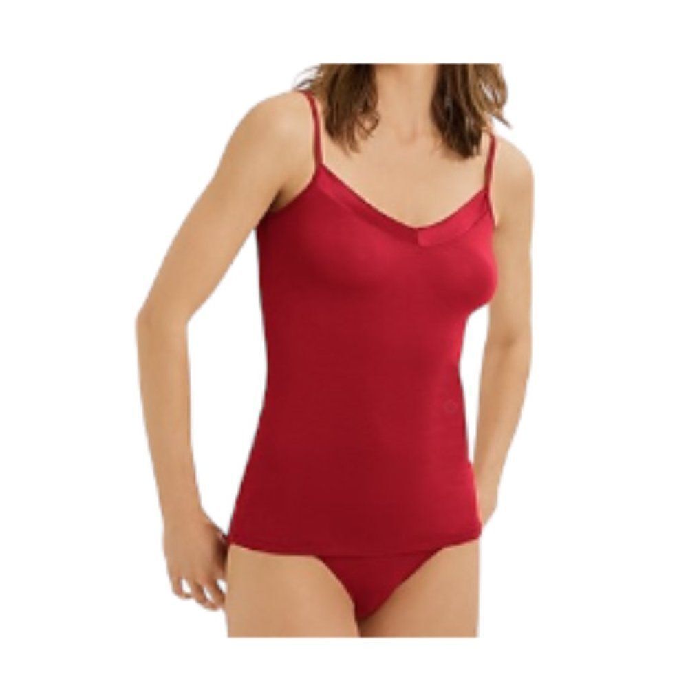 Hanro Annik Spaghetti Strap Camisole In Blood Orange 72667 Small NWT